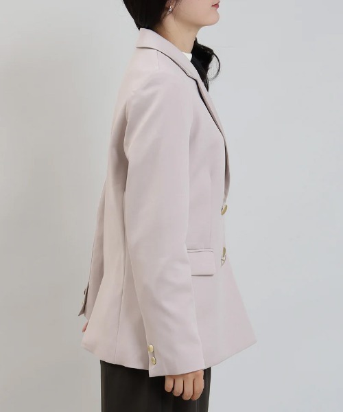 TRUDEA（トルディア）の「ダブルクロス ダブル釦ジャケット（テーラードジャケット・レディース・ネイビー/ライトグレー/ブラック・SMALL/MEDIUM/LARGE/X-LARGE）」の12枚目の写真