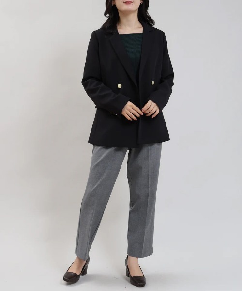 TRUDEA（トルディア）の「ダブルクロス ダブル釦ジャケット（テーラードジャケット・レディース・ネイビー/ライトグレー/ブラック・SMALL/MEDIUM/LARGE/X-LARGE）」の8枚目の写真