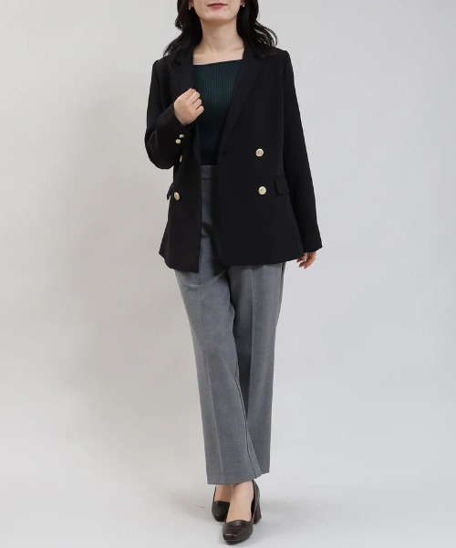 TRUDEA（トルディア）の「ダブルクロス ダブル釦ジャケット（テーラードジャケット・レディース・ネイビー/ライトグレー/ブラック・SMALL/MEDIUM/LARGE/X-LARGE）」の10枚目の写真