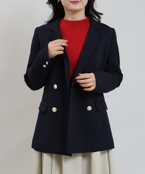 TRUDEA（トルディア）の「ダブルクロス ダブル釦ジャケット（テーラードジャケット・レディース・ネイビー/ライトグレー/ブラック・SMALL/MEDIUM/LARGE/X-LARGE）」の21枚目の写真