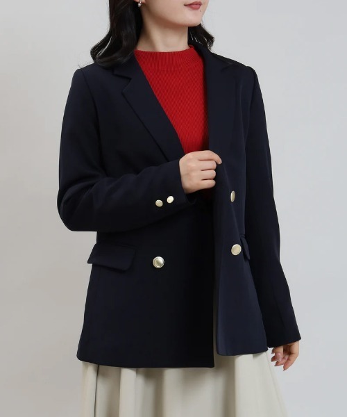 TRUDEA（トルディア）の「ダブルクロス ダブル釦ジャケット（テーラードジャケット・レディース・ネイビー/ライトグレー/ブラック・SMALL/MEDIUM/LARGE/X-LARGE）」の22枚目の写真
