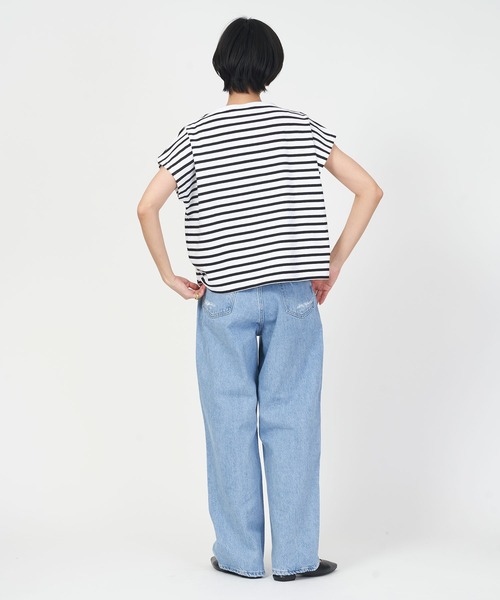ORCIVAL(オーシバル)の「FRENCH SLEEVE BOAT NECK P.O.(Tシャツ/カットソー・レディース・ホワイト/その他1/その他2/ブラック・1)」の5枚目の写真