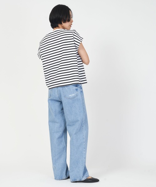 ORCIVAL(オーシバル)の「FRENCH SLEEVE BOAT NECK P.O.(Tシャツ/カットソー・レディース・ホワイト/その他1/その他2/ブラック・1)」の6枚目の写真