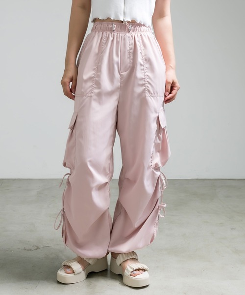 OLIVE des OLIVE(オリーブデオリーブ)の「ダブルリボンカーゴパンツ(カーゴパンツ・レディース・ピンク/オフホワイト/チャコールグレー/ラベンダー/アイボリー/その他・FREE)」の14枚目の写真