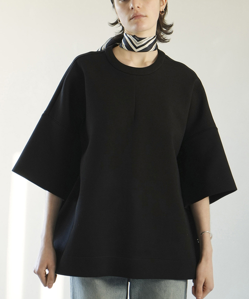 CLANE（クラネ）の「【CLANE/クラネ】 BULKY LINE HALF SLEEVE TOPS 16105-1262（Tシャツ/カットソー・レディース・ブラック/ホワイト・MEDIUM）」の5枚目の写真