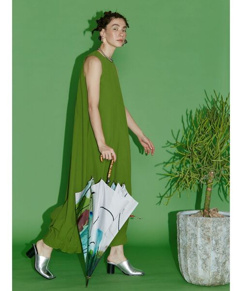 UN3D.(アンスリード)の「TUCK COCOON OP / タックコクーンワンピース(ワンピース・レディース・ライム/ブラック・36/38)」の7枚目の写真