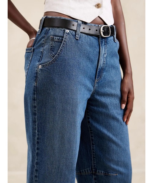 BANANA REPUBLIC FACTORY STORE（バナナリパブリック ファクトリーストア）の「BANANA REPUBLIC FACTORY STORE　　ミッドライズ バレル ジーンズ（デニムパンツ・レディース・インディゴブルー・27/26/25/24/28）」の3枚目の写真