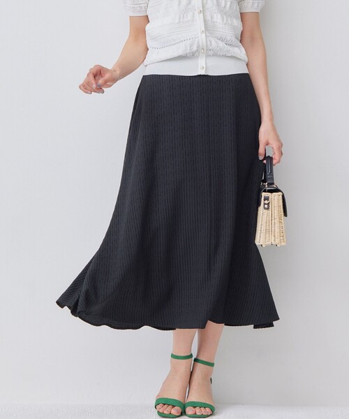 【セール】ステッチストライプドビー フレアスカート（スカート）｜組曲（クミキョク）