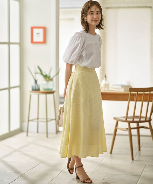 【セール】ステッチストライプドビー フレアスカート（スカート）｜組曲（クミキョク）