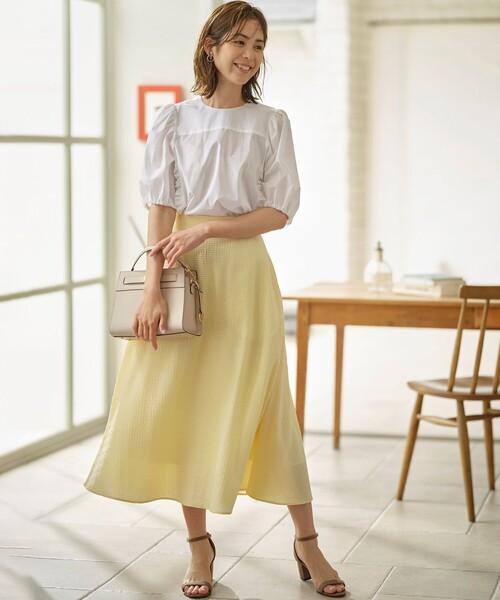 【セール】ステッチストライプドビー フレアスカート（スカート）｜組曲（クミキョク）