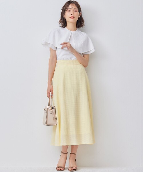 【セール】ステッチストライプドビー フレアスカート（スカート）｜組曲（クミキョク）