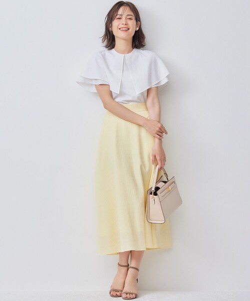 【セール】ステッチストライプドビー フレアスカート（スカート）｜組曲（クミキョク）