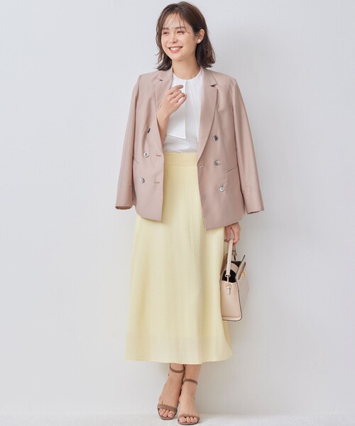 【セール】ステッチストライプドビー フレアスカート（スカート）｜組曲（クミキョク）