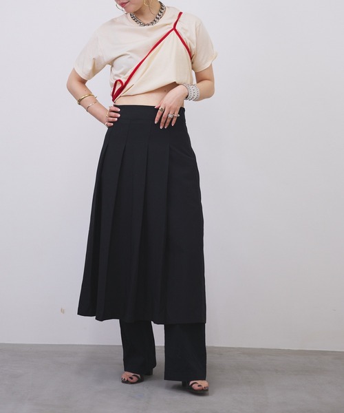 oll(オール)の「Piping multi way Tee(Tシャツ/カットソー・レディース・ベージュ/ホワイト/ブラック・FREE)」の8枚目の写真