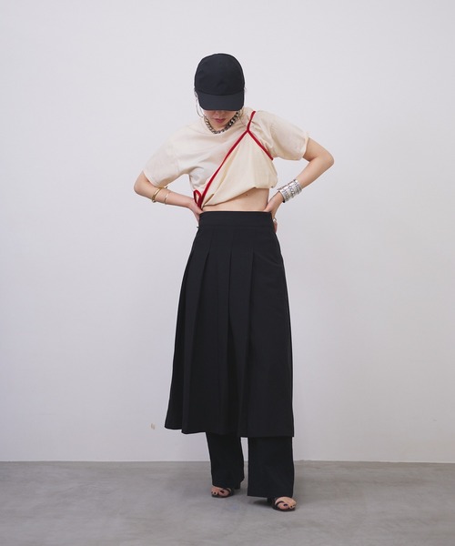 oll(オール)の「Piping multi way Tee(Tシャツ/カットソー・レディース・ベージュ/ホワイト/ブラック・FREE)」の9枚目の写真