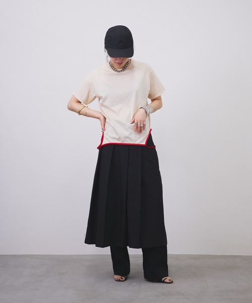 oll(オール)の「Piping multi way Tee(Tシャツ/カットソー・レディース・ベージュ/ホワイト/ブラック・FREE)」の18枚目の写真