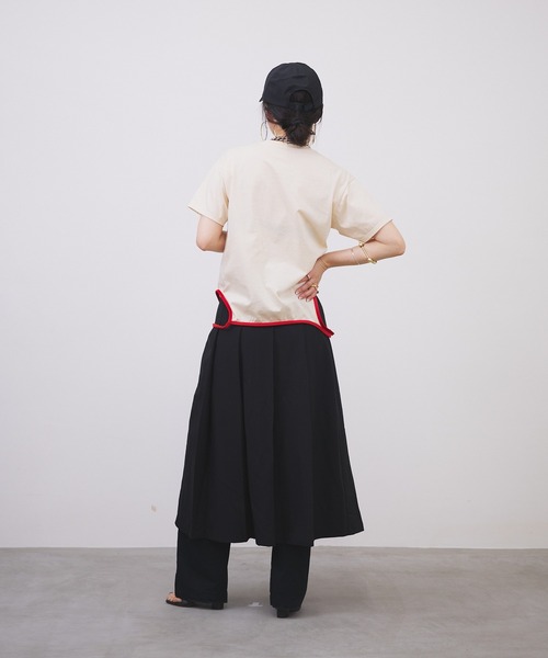 oll(オール)の「Piping multi way Tee(Tシャツ/カットソー・レディース・ベージュ/ホワイト/ブラック・FREE)」の20枚目の写真