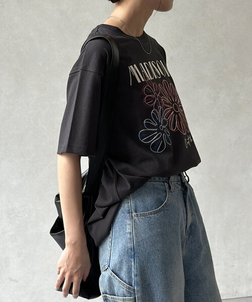 CPCM(シーピーシーエム)の「アソート刺繍T(Tシャツ/カットソー・レディース・ピンク/ネイビー/ホワイト/ホワイト系その他/ブラック系その他/チャコールグレー/オフホワイト/レモンイエロー/ブラック/グレイッシュベージュ/ブラック系その他2・SMALL/MEDIUM)」の22枚目の写真