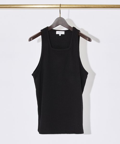 ABAHOUSE（アバハウス）の「【クルーネック】ストレッチテレコ タンクトップ（タンクトップ・メンズ・ホワイト/チャコールグレー/ブルー/セージグリーン/ブラック・46/48）」の3枚目の写真
