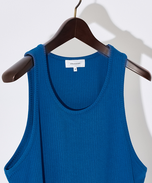 ABAHOUSE（アバハウス）の「【クルーネック】ストレッチテレコ タンクトップ（タンクトップ・メンズ・ホワイト/チャコールグレー/ブルー/セージグリーン/ブラック・46/48）」の15枚目の写真