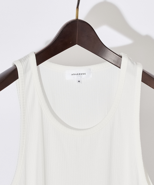 ABAHOUSE（アバハウス）の「【クルーネック】ストレッチテレコ タンクトップ（タンクトップ・メンズ・ホワイト/チャコールグレー/ブルー/セージグリーン/ブラック・46/48）」の17枚目の写真