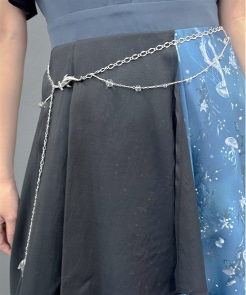 axes femme POETIQUE（アクシーズファムポエティック）の「ダークマリンチェーンベルト（ベルト・レディース・ブラック/クリア・FREE）」の2枚目の写真