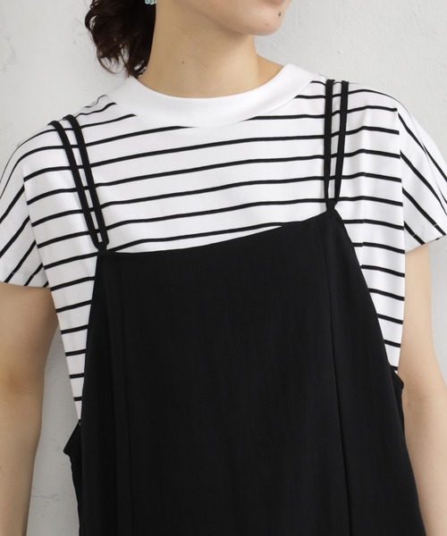 FOUND GOOD（ファウンドグッド）の「Iラインキャミワンピ（ワンピース・レディース・グリーン系5/ブラウン系5/ブラック/アイボリー・S/M/L）」の5枚目の写真