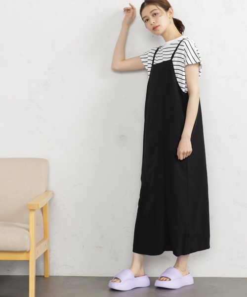 FOUND GOOD（ファウンドグッド）の「Iラインキャミワンピ（ワンピース・レディース・グリーン系5/ブラウン系5/ブラック/アイボリー・S/M/L）」の8枚目の写真