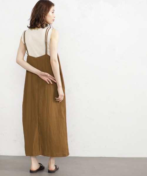 FOUND GOOD（ファウンドグッド）の「Iラインキャミワンピ（ワンピース・レディース・グリーン系5/ブラウン系5/ブラック/アイボリー・S/M/L）」の9枚目の写真