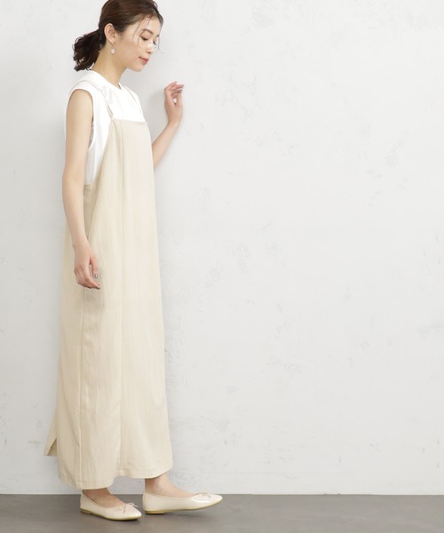 FOUND GOOD（ファウンドグッド）の「Iラインキャミワンピ（ワンピース・レディース・グリーン系5/ブラウン系5/ブラック/アイボリー・S/M/L）」の13枚目の写真