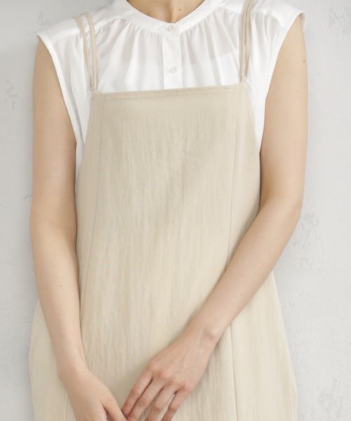 FOUND GOOD（ファウンドグッド）の「Iラインキャミワンピ（ワンピース・レディース・グリーン系5/ブラウン系5/ブラック/アイボリー・S/M/L）」の15枚目の写真