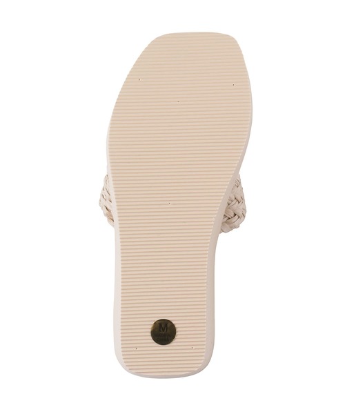 San-ai Resort 三愛水着楽園（サンアイリゾート　サンアイミズギラクエン）の「スクエア編み込みビーチサンダル【San-ai Resort】（サンダル・レディース・ブラック/ベージュ/ホワイト・SMALL/MEDIUM/LARGE）」の4枚目の写真