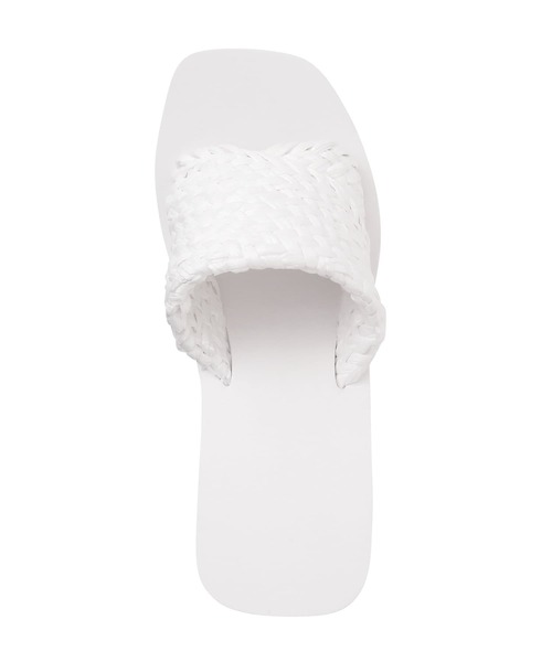 San-ai Resort 三愛水着楽園（サンアイリゾート　サンアイミズギラクエン）の「スクエア編み込みビーチサンダル【San-ai Resort】（サンダル・レディース・ブラック/ベージュ/ホワイト・SMALL/MEDIUM/LARGE）」の7枚目の写真