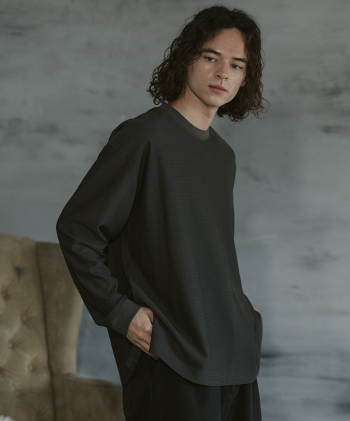 美品・正規品　オフホワイト　黒ロンt CASPER JOHN（キャスパージョン）の「Braid long T-shirts/ブレイド