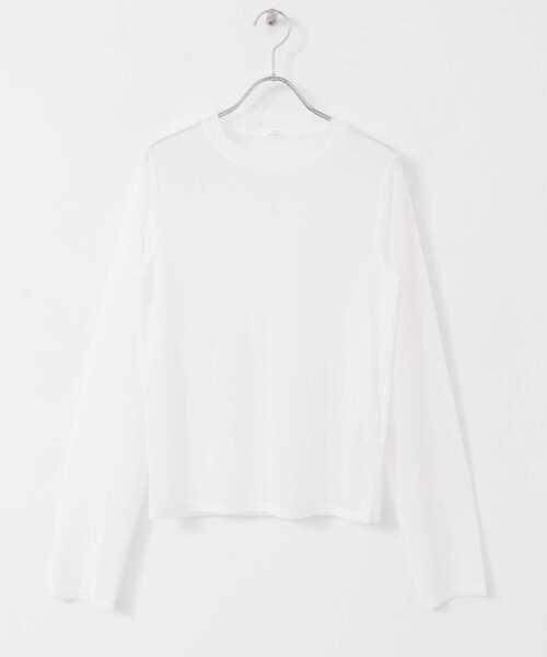 ITEMS URBANRESEARCH(アイテムズ アーバンリサーチ)の「チュールシアーロングTシャツ(Tシャツ/カットソー・レディース・ブラック/ライトブルー/ホワイト・FREE)」の9枚目の写真