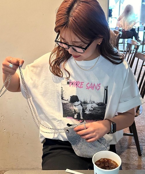 DISCOAT(ディスコート)の「【WEB限定】レタリングフォトTシャツ《ユニセックス》(Tシャツ/カットソー・レディース・サックスブルー/ピンク・FREE)」の12枚目の写真