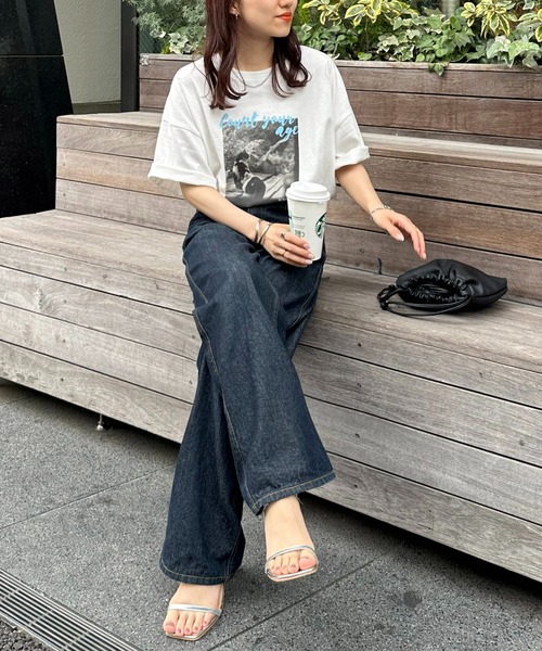DISCOAT(ディスコート)の「【WEB限定】レタリングフォトTシャツ《ユニセックス》(Tシャツ/カットソー・レディース・サックスブルー/ピンク・FREE)」の8枚目の写真