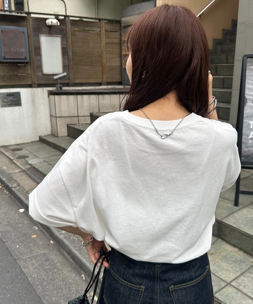 DISCOAT(ディスコート)の「【WEB限定】レタリングフォトTシャツ《ユニセックス》(Tシャツ/カットソー・レディース・サックスブルー/ピンク・FREE)」の6枚目の写真