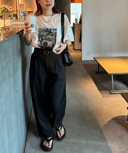 DISCOAT(ディスコート)の「【WEB限定】レタリングフォトTシャツ《ユニセックス》(Tシャツ/カットソー・レディース・サックスブルー/ピンク・FREE)」の10枚目の写真