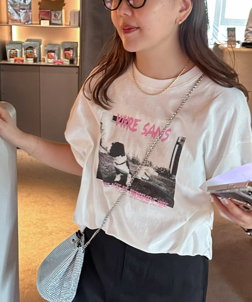 DISCOAT(ディスコート)の「【WEB限定】レタリングフォトTシャツ《ユニセックス》(Tシャツ/カットソー・レディース・サックスブルー/ピンク・FREE)」の11枚目の写真