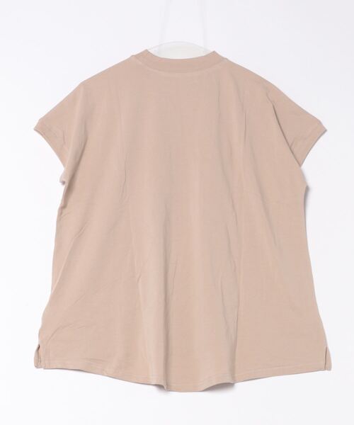 itto...(イット)の「【汗染み対策】モックネックゆったりTシャツ(汗じみ防止加工)(Tシャツ/カットソー・レディース・グレイッシュベージュ/ブルー/オフホワイト/ブラック・XL/M-L)」の5枚目の写真