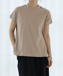 【汗染み対策】モックネックゆったりTシャツ(汗じみ防止加工)
