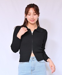 Alite cloth（アリーテクロス）の「ダブルジップリブトップス（Tシャツ/カットソー）」