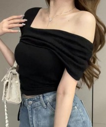サイドギャザーオフショルトップス