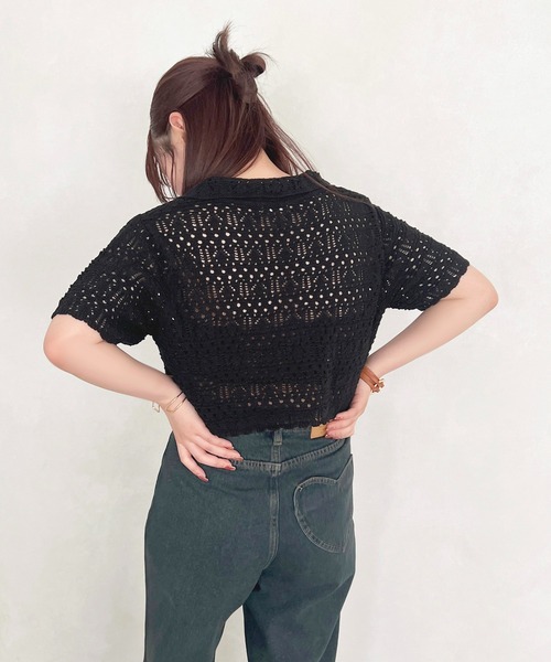 apres jour(アプレジュール)の「かぎ針編みリボントップス【ZOZOTOWN限定アイテム】(その他トップス・レディース・オフホワイト/ブラック・フリー/X-LARGE)」の5枚目の写真