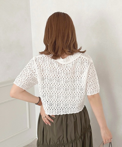 apres jour(アプレジュール)の「かぎ針編みリボントップス【ZOZOTOWN限定アイテム】(その他トップス・レディース・オフホワイト/ブラック・フリー/X-LARGE)」の13枚目の写真