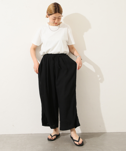 JOURNAL STANDARD LUXE(ジャーナルスタンダード ラックス)の「【ARMEN 】GAUZE GATHERED EASY PANTS(その他パンツ・レディース・ブラック/ライトグレー/パープル・1)」の5枚目の写真