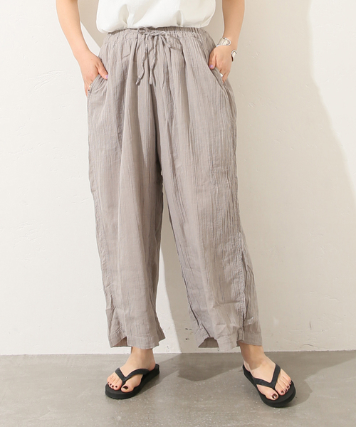 JOURNAL STANDARD LUXE(ジャーナルスタンダード ラックス)の「【ARMEN 】GAUZE GATHERED EASY PANTS(その他パンツ・レディース・ブラック/ライトグレー/パープル・1)」の11枚目の写真