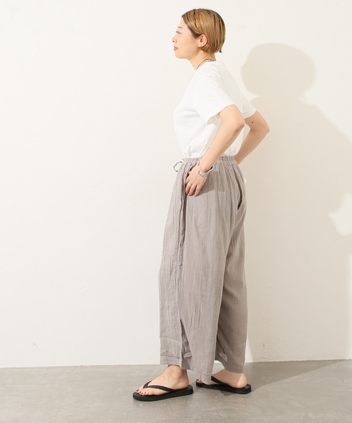 JOURNAL STANDARD LUXE(ジャーナルスタンダード ラックス)の「【ARMEN 】GAUZE GATHERED EASY PANTS(その他パンツ・レディース・ブラック/ライトグレー/パープル・1)」の12枚目の写真
