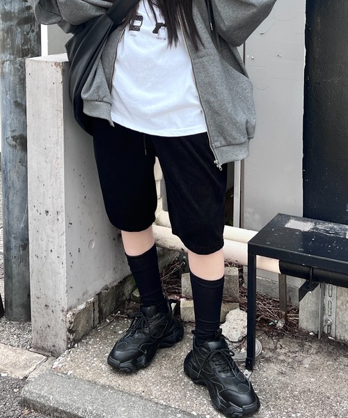 Figments（フィグメンツ）の「テリーハーフパンツ（その他パンツ・レディース・ピンク/ブラック・FREE）」の3枚目の写真